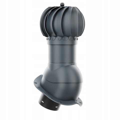 Rotačný krb Rotoline pre plechovú krytinu N fi 150 mm, guľovitý, antracitový