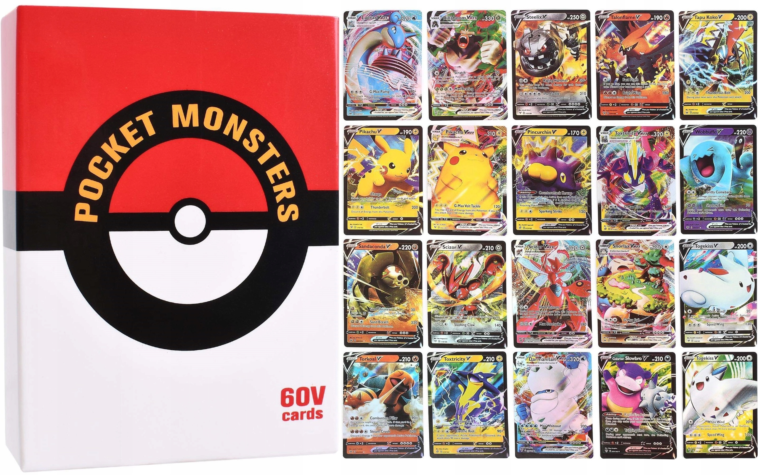 

karty pokemon 60V Box V Vmax 60 kart pudełko