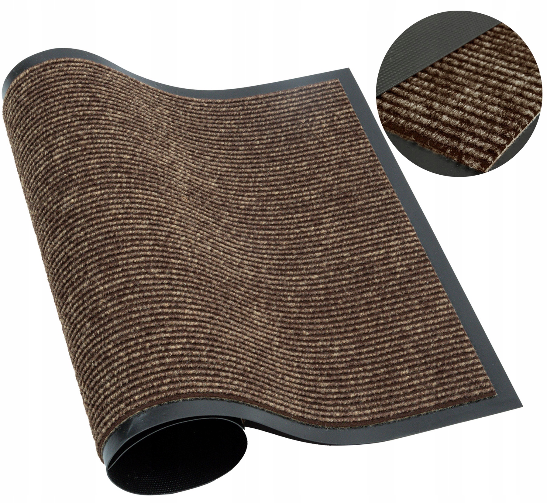Vstupní Stěrač Na Boty Absorpční Podložka Pod Dveře 90x150cm Hnědá