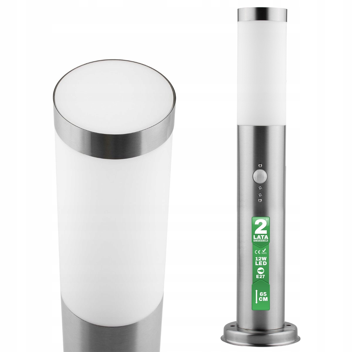 

Lampa Ogrodowa Stojąca Słupek 65cm E27 Czujnik