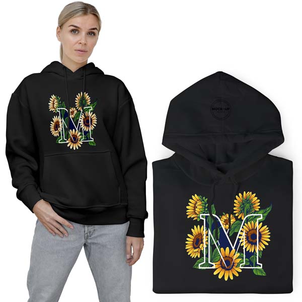 Pohodlná Mikina Černá Sunflower Vzory XXL