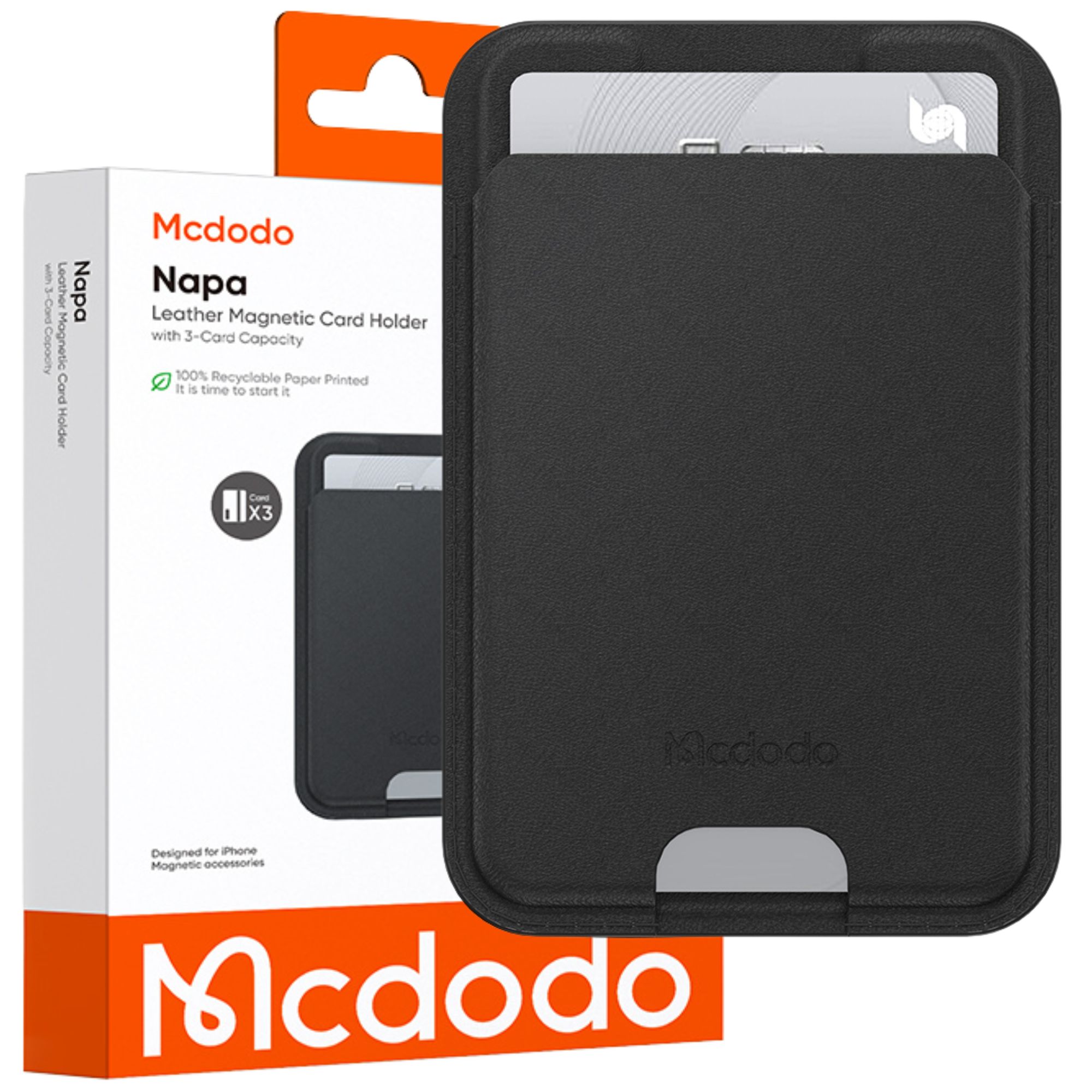 MCDODO PORTFEL ETUI NA KARTY KREDYTOWE PŁATNICZE MAGSAFE DO TELEFONU SKÓRA