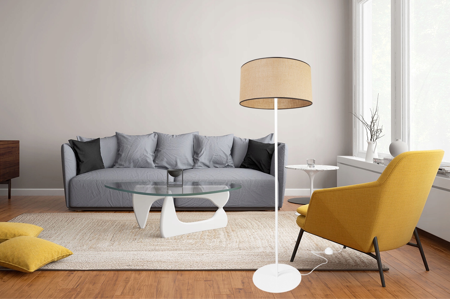 LAMPA PODŁOGOWA STOJĄCA METAL ABAŻUR 40CM Marka Light Home