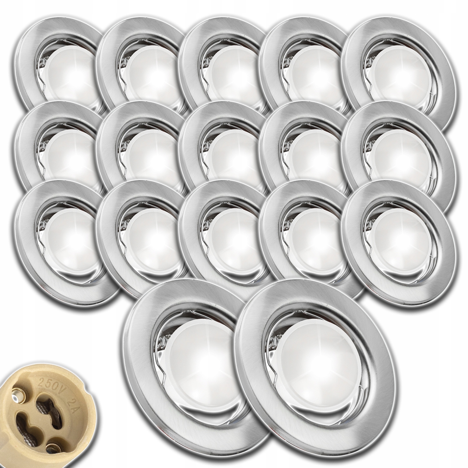 17x Osvětlovací Sada Rámeček Stropní S Žárovkou Nw 4000 K 1,5W