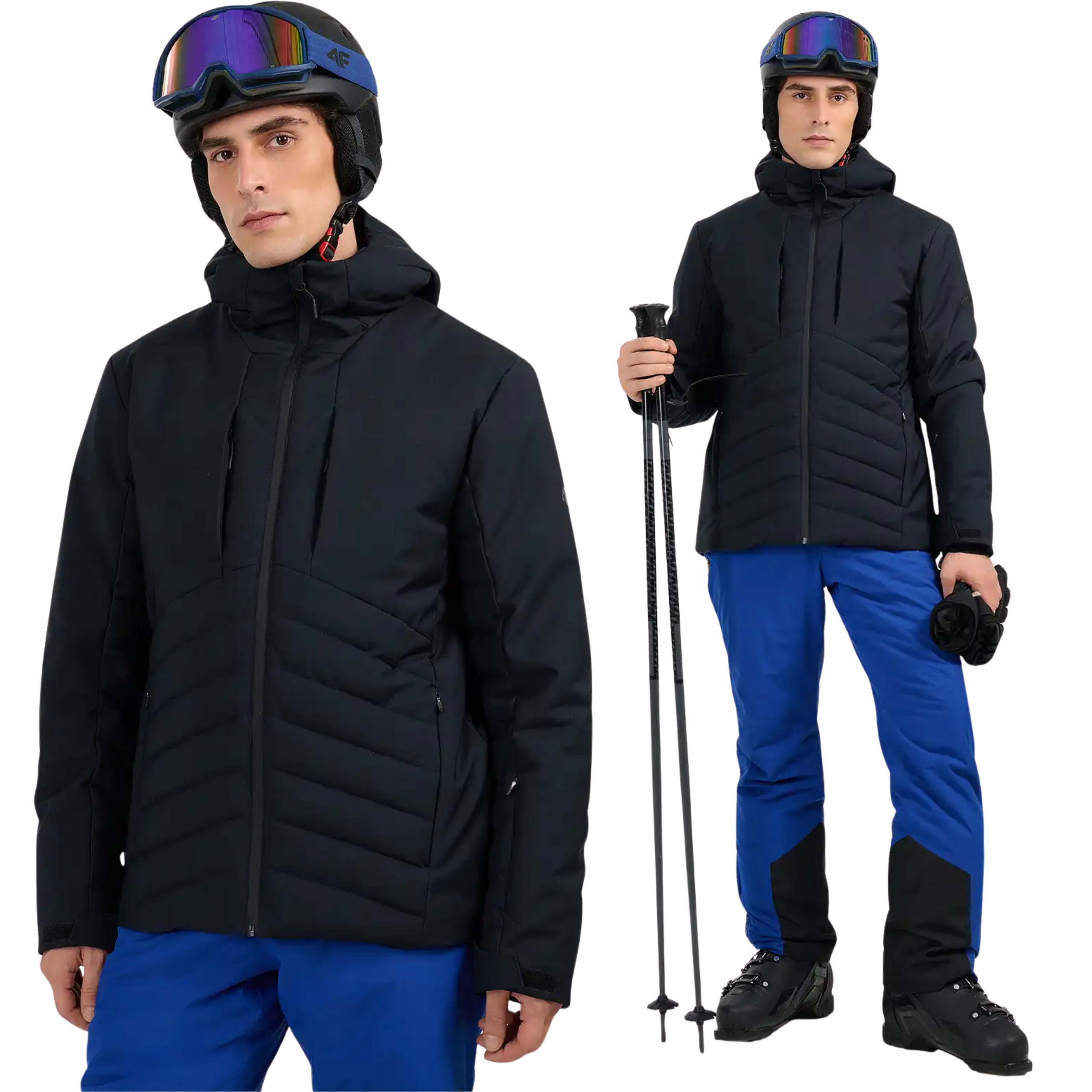 4F Kurtka Męska Zimowa Narciarska Z Membraną Na Narty W Góry Czarna XL