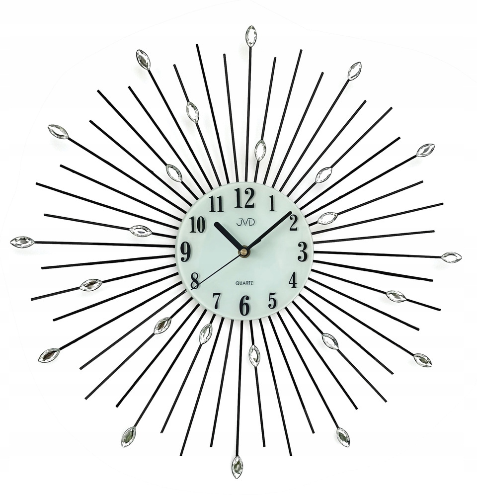 Veľké Efektné Nástenné Hodiny S Kryštálikmi Do Obývacej Izby Jvd HT117.1 49 cm