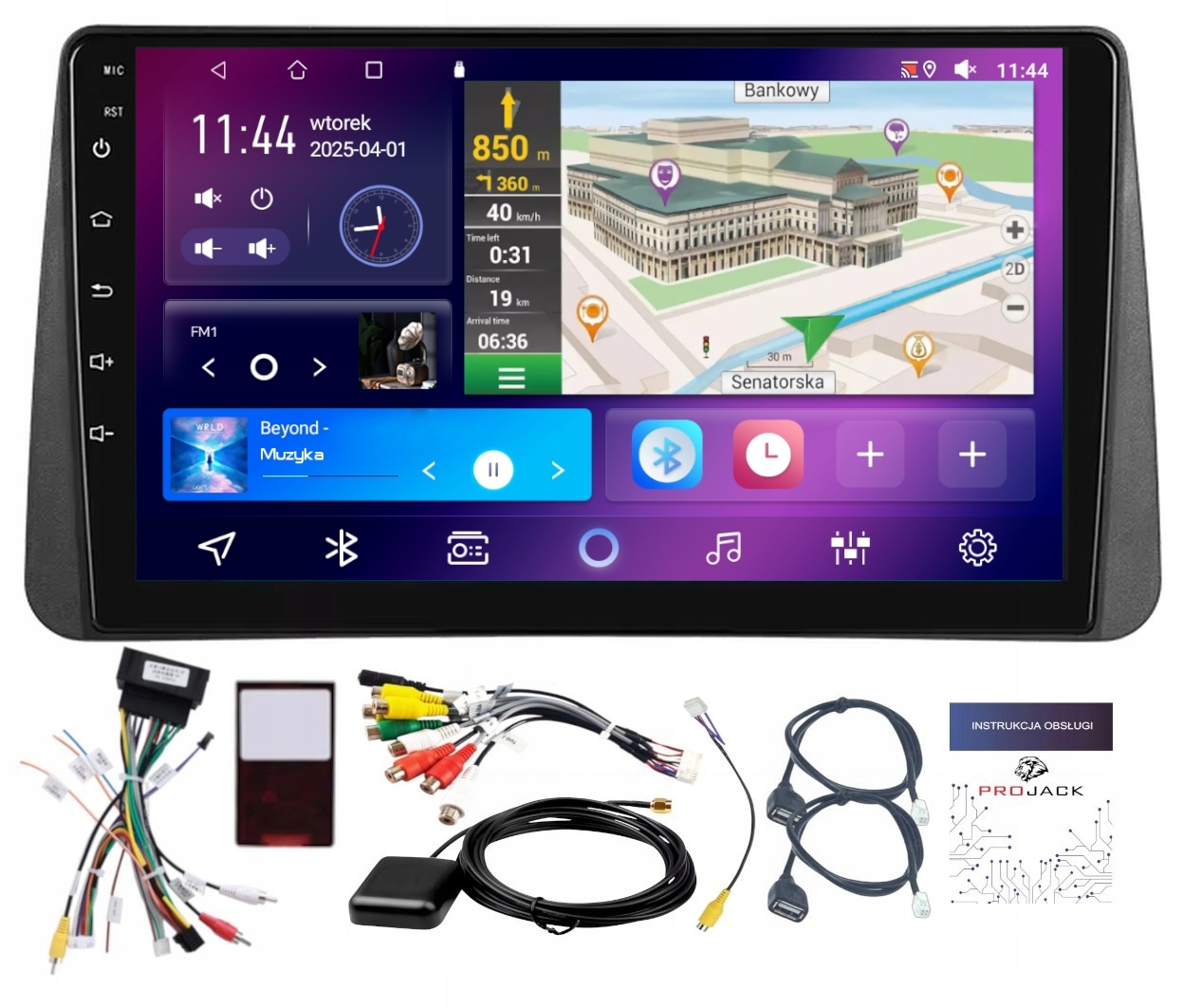 Autorádio S Navigací pro Fiat Tipo Egea 2015-2021, Bluetooth, Android, 6GB Ram, 128GB paměť