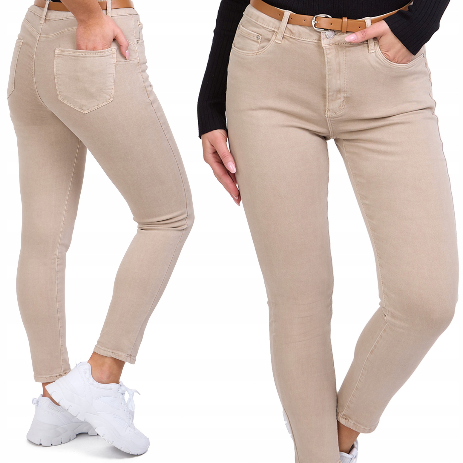 103__Klasyczne spodnie rurki push-up M.sara XXL/44