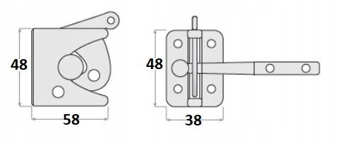 ZATRZASK FURTKI SAMOBLOKUJĄCY CZARNY ZAMEK DRZWI Kod producenta ZAFU1