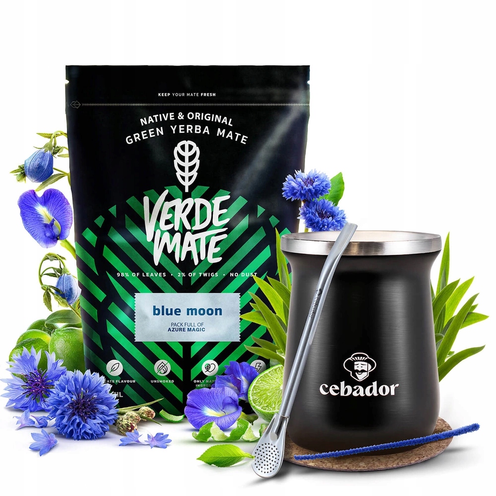 Levně Sada Yerba Mate Verde Mate Blue Moon TermoMate Pro Bombilla 500 g 0,5 kg