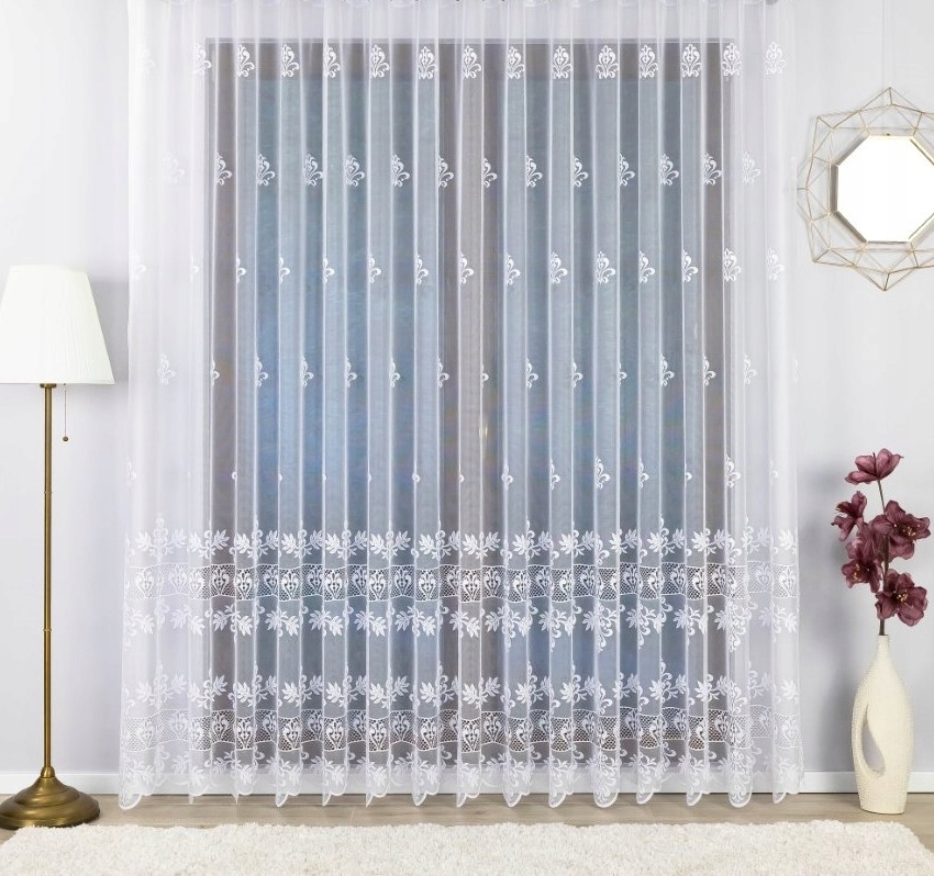 Hotová Záclona S Páskou Jemné Ornamenty 300X100