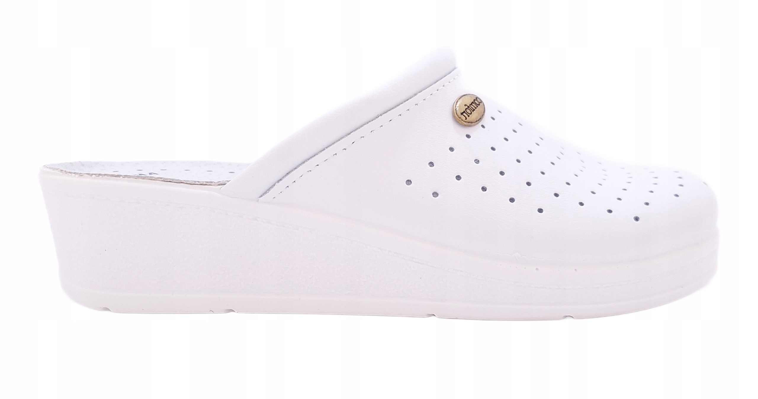 Nazouváky zdravotní kožené pantofle Sanital Flex 707/I bílé r39