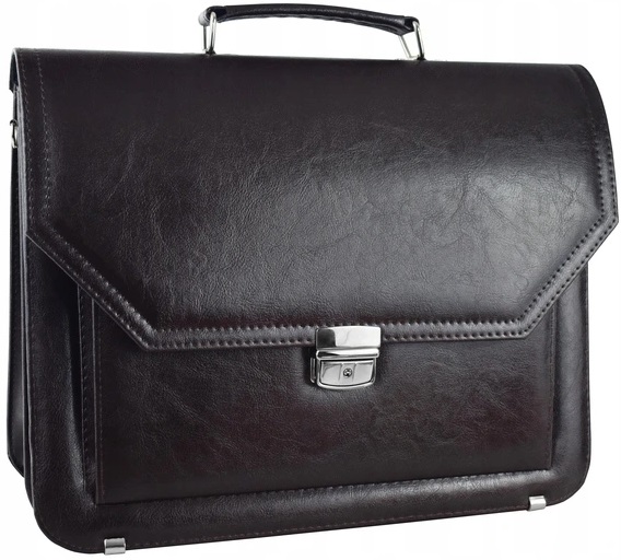 Neseser Aktówka Teczka Męska na Dokumenty Skórzana Liczba komór 4