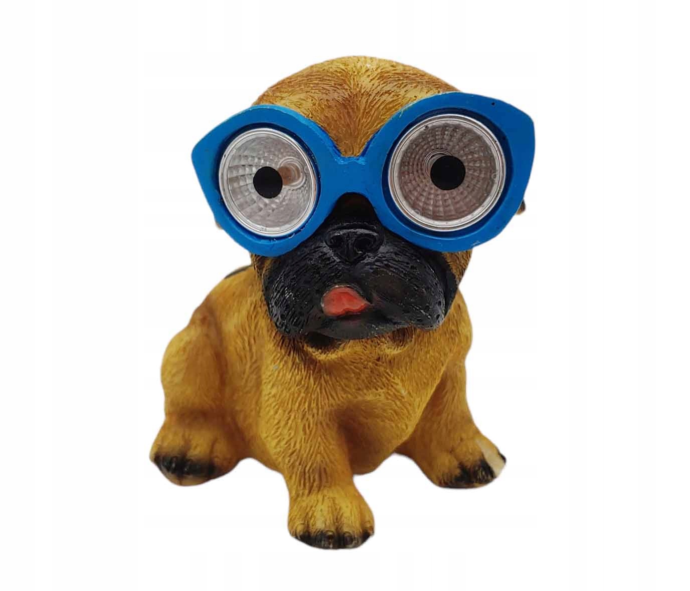 

Figurka Solarna Piesek Niebieskie Okulary Gardenik