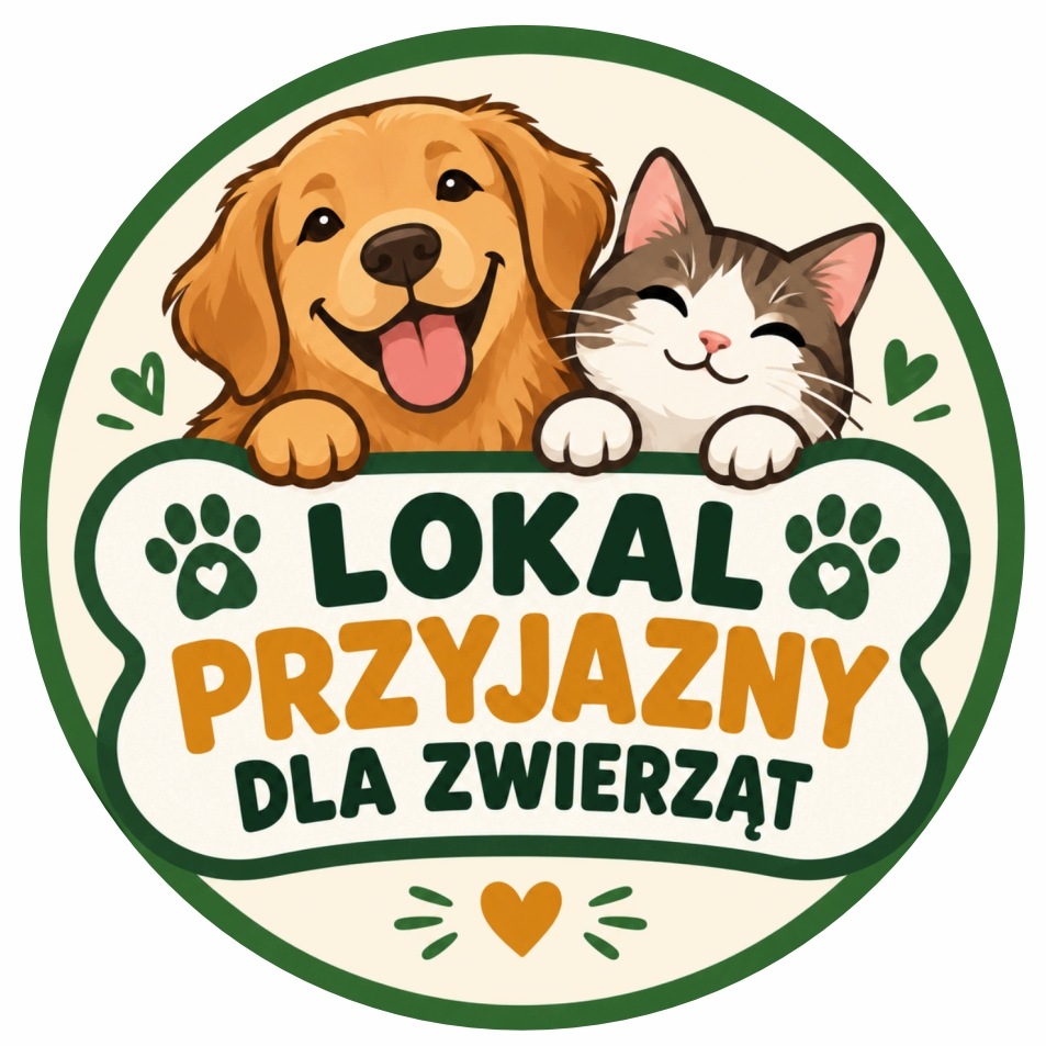 Naklejka Lokal Przyjazny Zwierzętom Pies Kot na Drzwi Szybę Witrynę A348