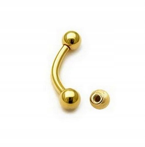 

Kolczyk Złoty Kulki Do Brwi, Pępka 1,2mm/12mm/4mm