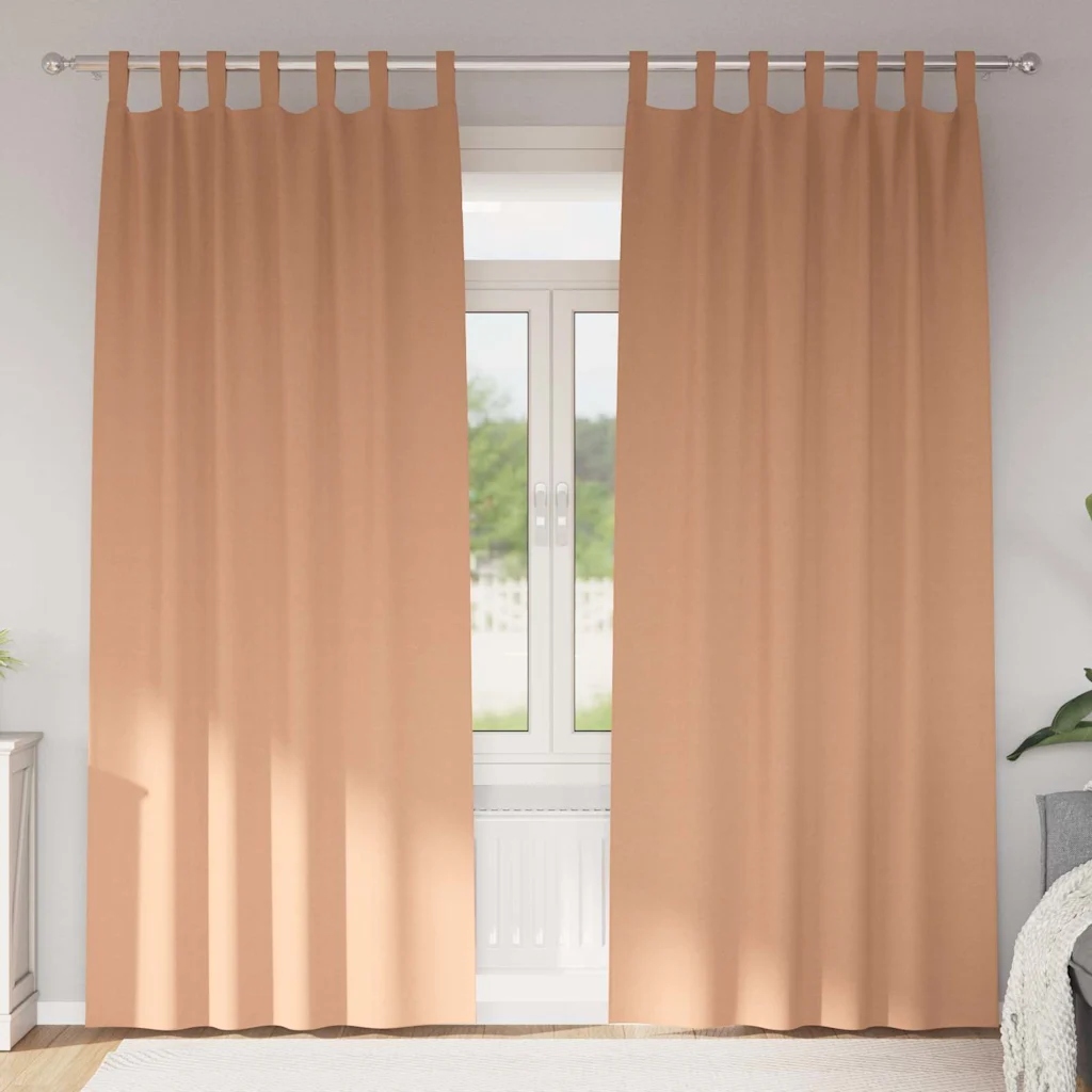 vidaXL Závěsy na zatemnění s kroužky 2 pcs Světle hnědá 225 x 140 cm