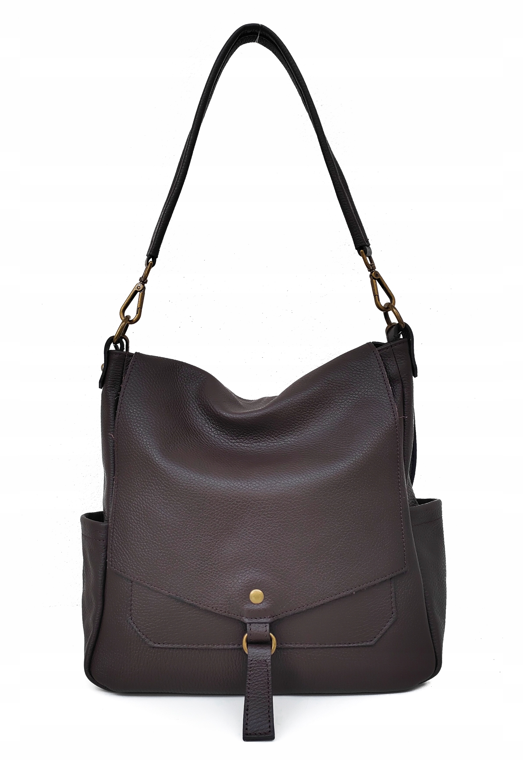 Taška kabelka přes rameno hnědá čokoládová Vera Pelle