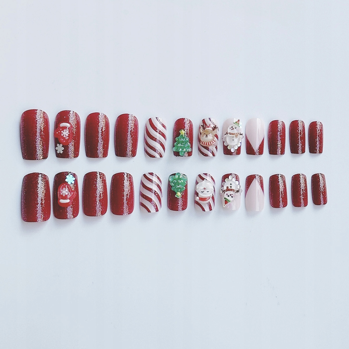 Czerwono-białe patyczki do paznokci Świętego Marka inna marka