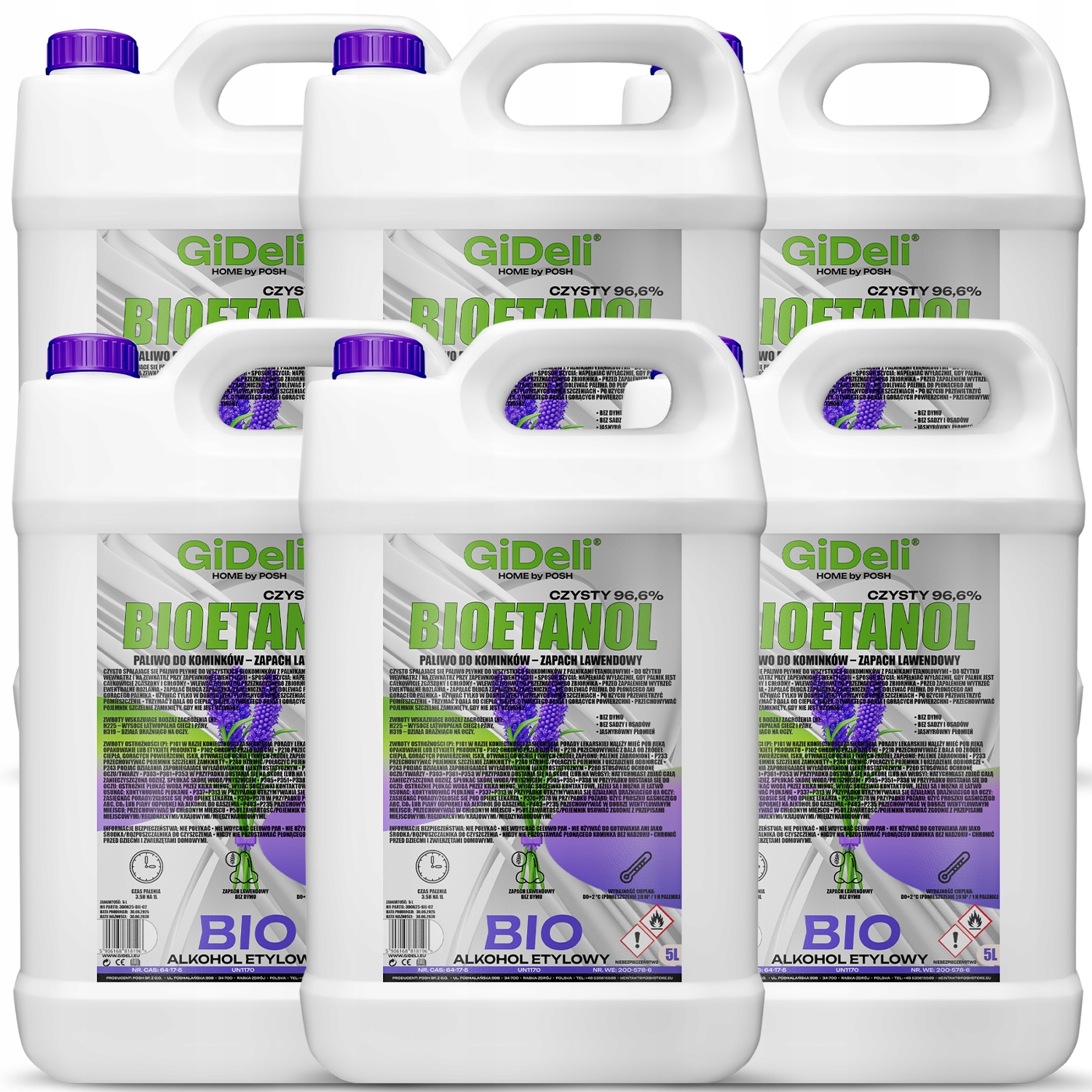 Bioetanol do krbu 6x 5L vôňa levandule biopalivo