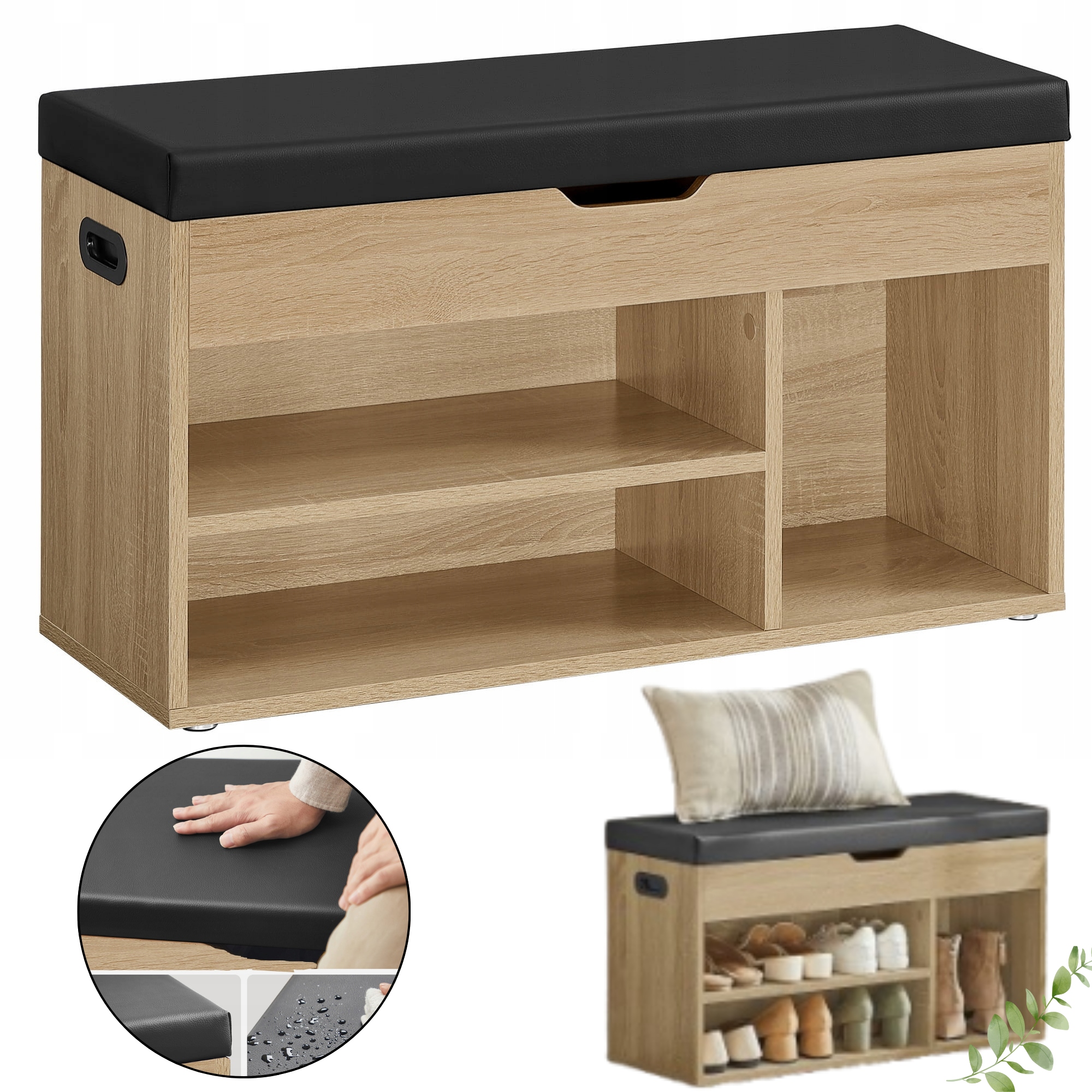 Praktická skrinka na topánky s pohodlným sedadlom a úložným priestorom Dub Sonoma 80