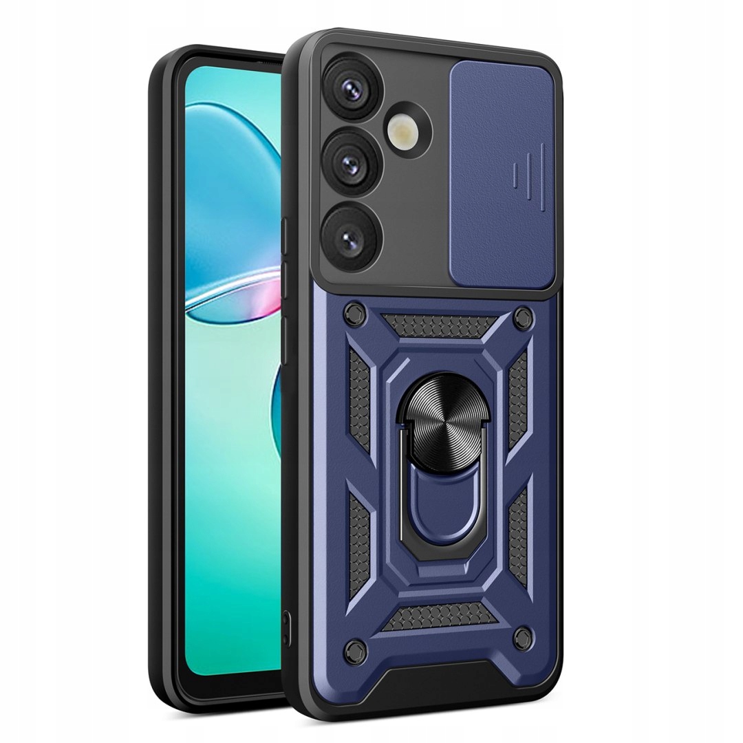 Etui pancerne z osłoną aparatu ringiem podstawką do Samsung Galaxy S25+ Hyb