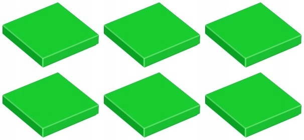 

Lego 3068b Tile Płytka 2x2 zielona jasn (3g) 6 szt
