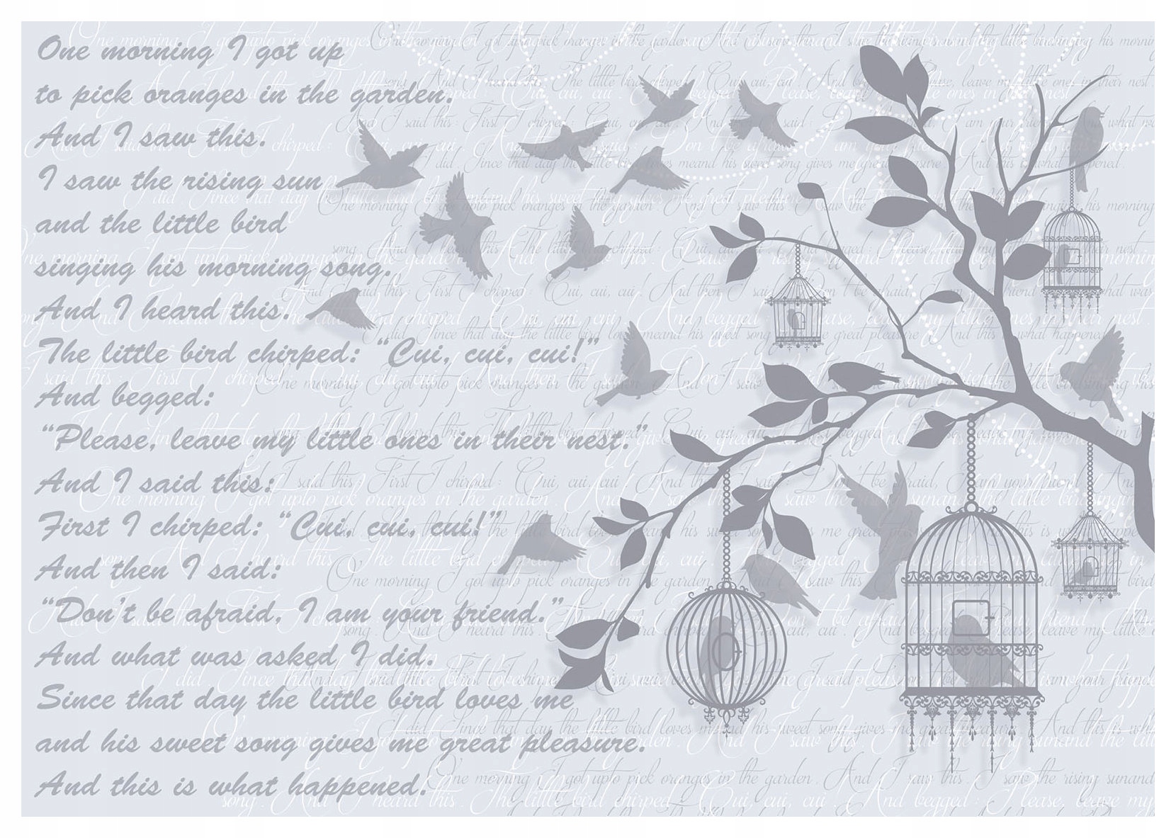 Tapeta Ptáci Svoboda Elegance Ráno Klid Naděje Stromy 312x219 lepidlo