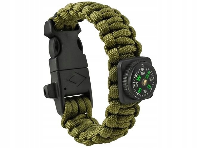 

Bransoletka Survival 5w1 Kompas Krzesiwo Gwizdek