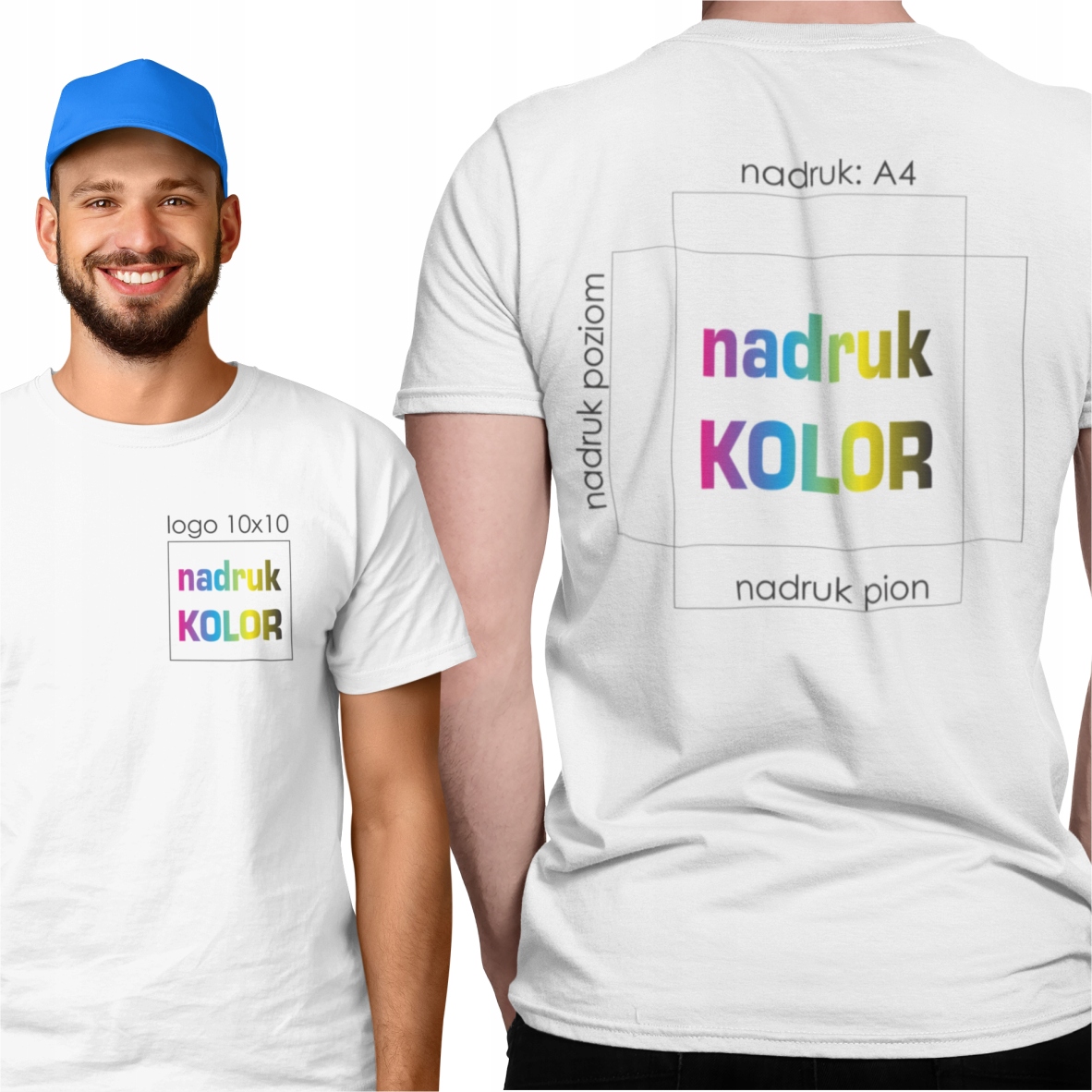

Koszulka Biała z nadrukiem logo A4 Dtg 180g