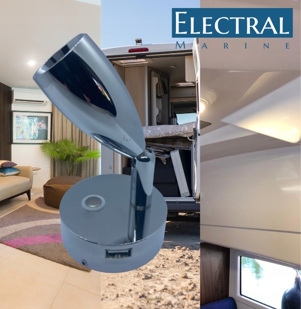 KINKIET LAMPA DO JACHTU KAMPERA LED 12/24V 2W USB Model EL056