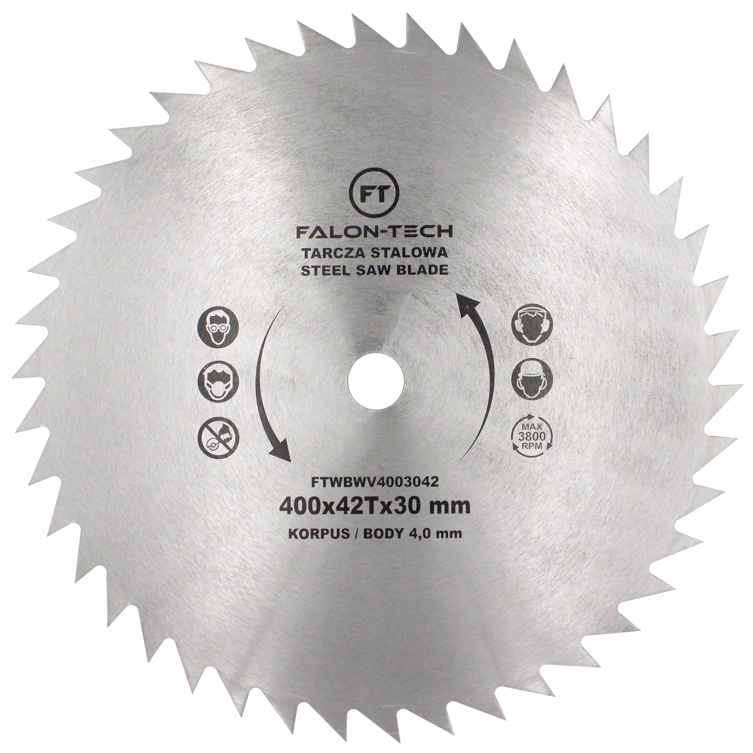 PIŁA TARCZOWA STALOWA ZWYKŁA BEZ WIDII 400x30 T42 do drewna drzewa krajzegi