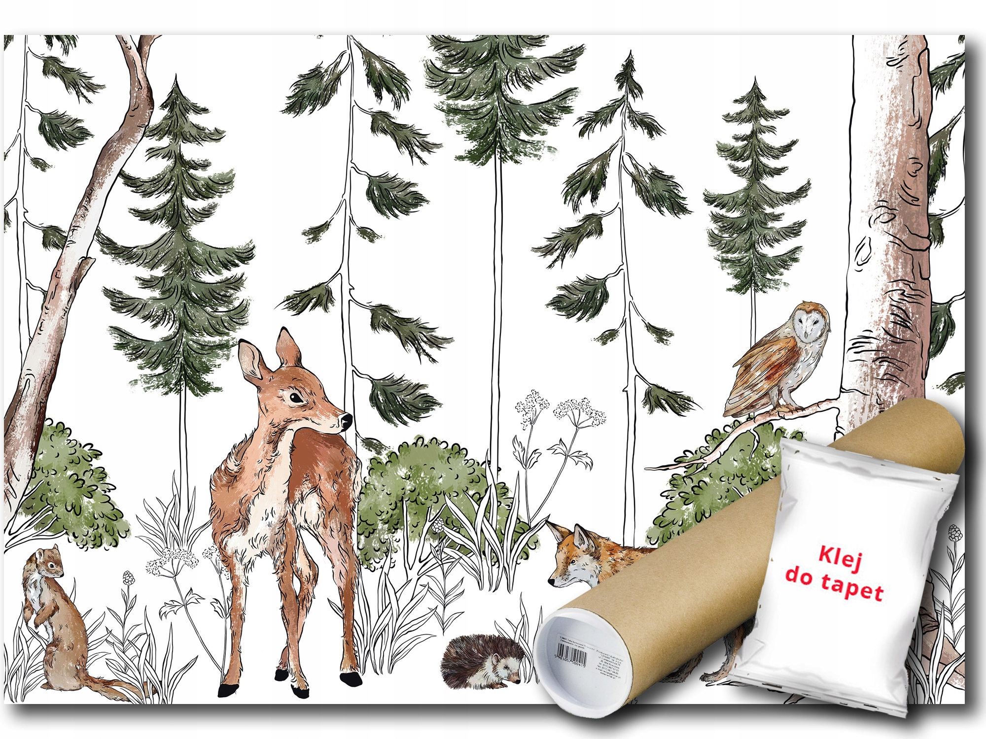 Fototapeta Vinylová Zvieratá Les Sarna Ježko Sova Lis 416x254