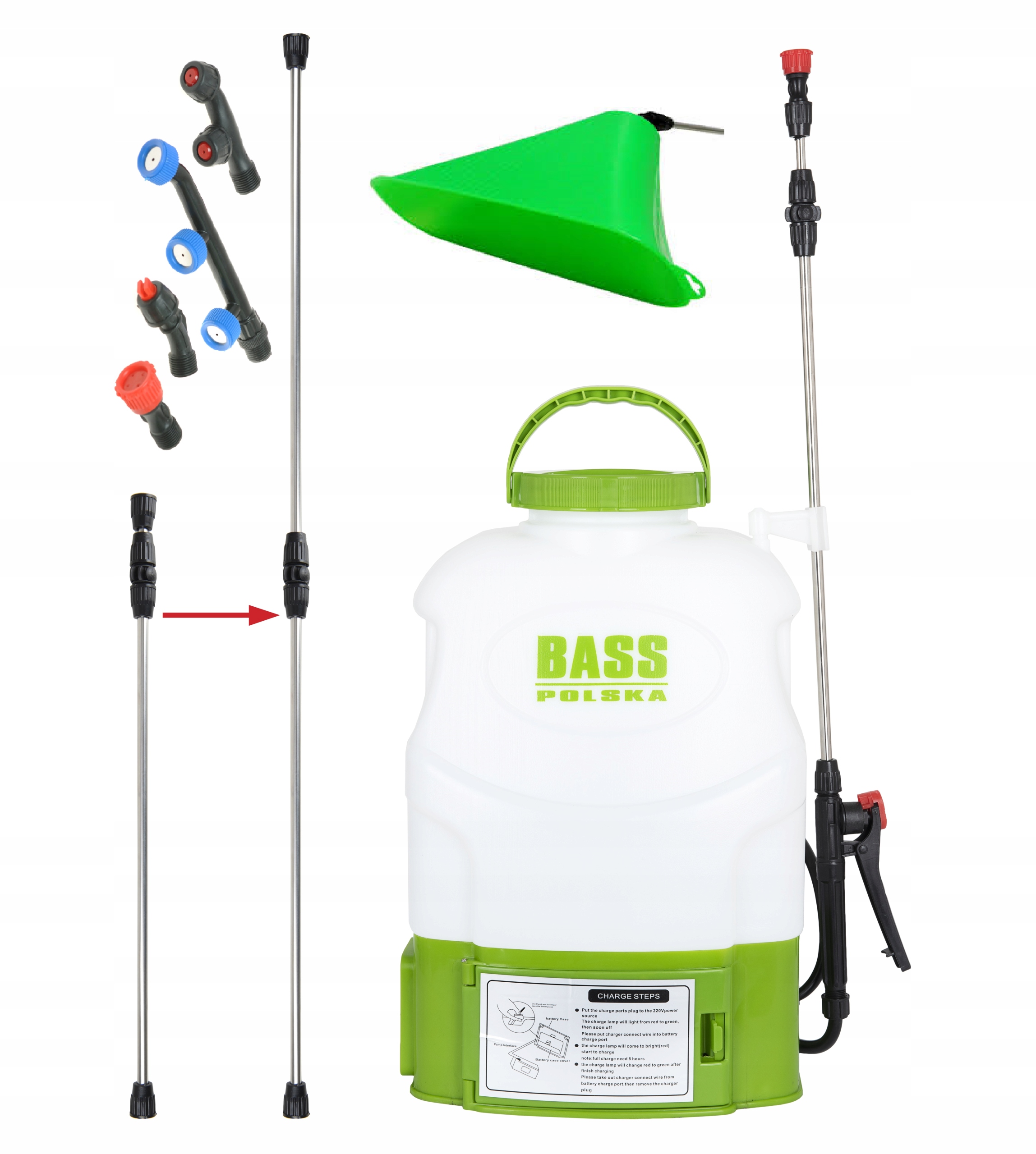 Plecakowy opryskiwacz akumulatorowy 16l 4 dysze Osłonka Herbicydowa