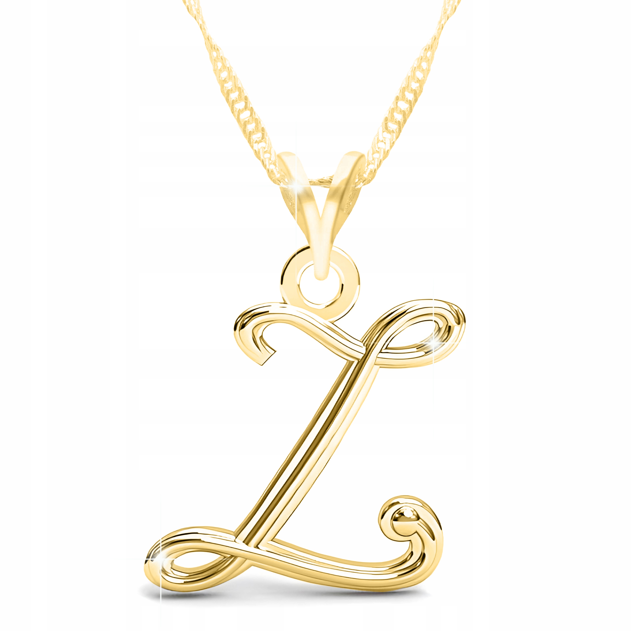 Zlatý náhrdelník Písmeno Z Iniciál Pozlacený jako Dárek Stříbro 925