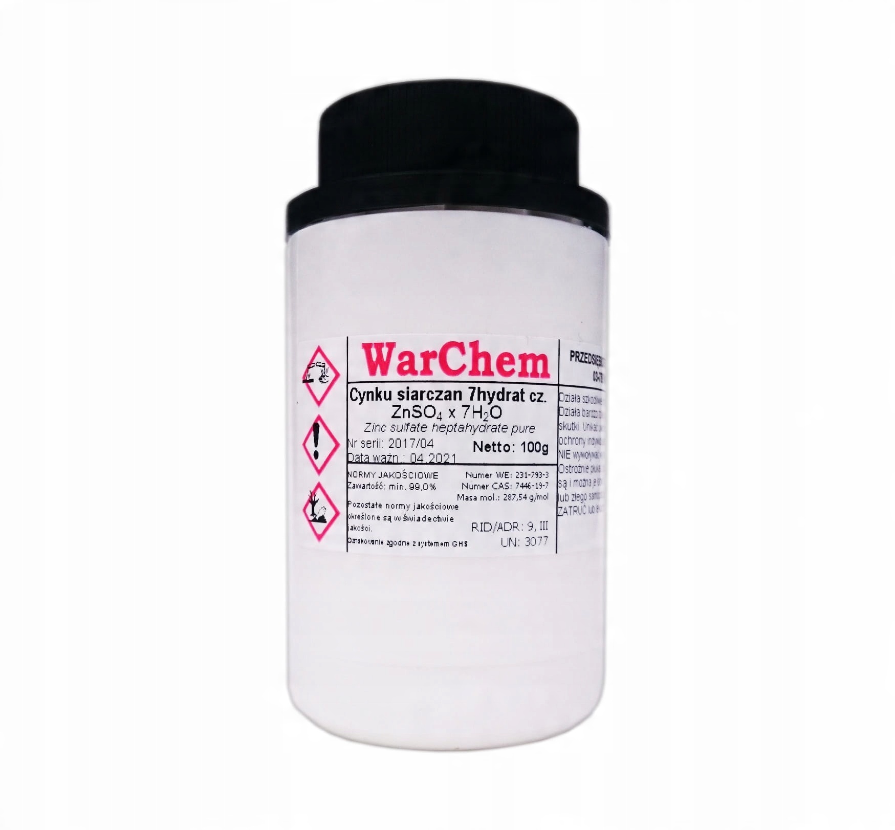 

Siarczan Cynku 7hydrat czysty 100g