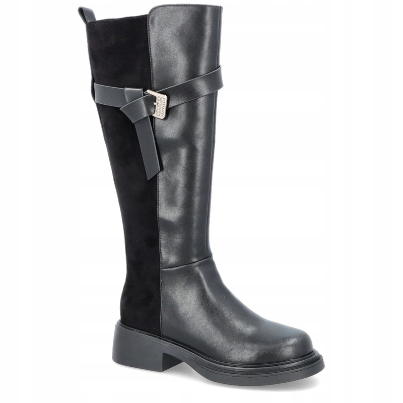 Kožené ploché kozačky – Filippo DKZ6404/24 Černé 38