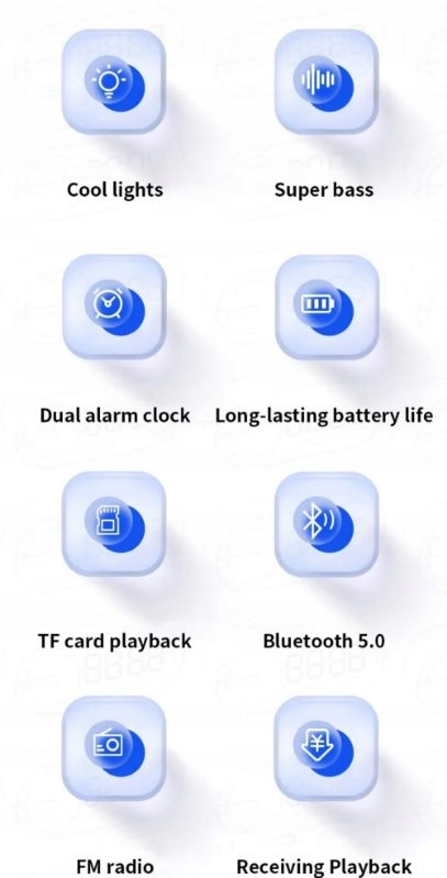 Zegarek biały cyfrowy budzik Wielofunkcyjny głośnik LED radio HIT PREZENT Marka bez marki