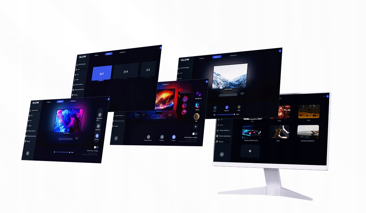 Tylne oświetlenie monitora RGBW 24-27 cali Spacetronik Glow 27" Marka Spacetronik