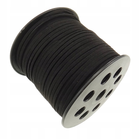 Řemen Semišový Řemínek Plochý Černý 3x2mm 91m