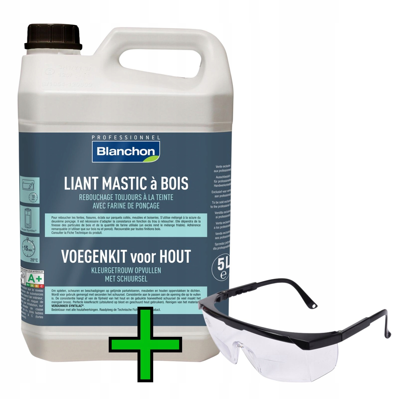 Blanchon Szpachla kit wypełniacz szczelin 10L okulary ochronne