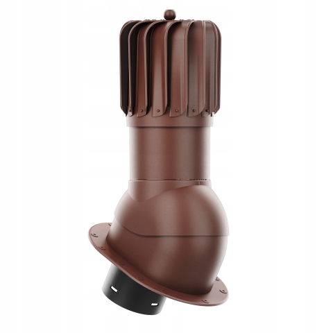 Větrací komín Otočný podlouhlý fi150 Ploché Pokrytí Bronz 8017