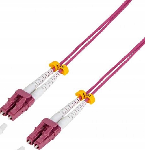 Patchcord światłowodowy LogiLink światłowód OM4 LC-LC 0.5m fioletowy