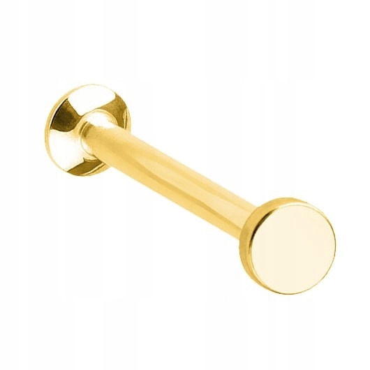Labret z dyskiem - Gwint wewnętrzny 1,2/8/3 złoty