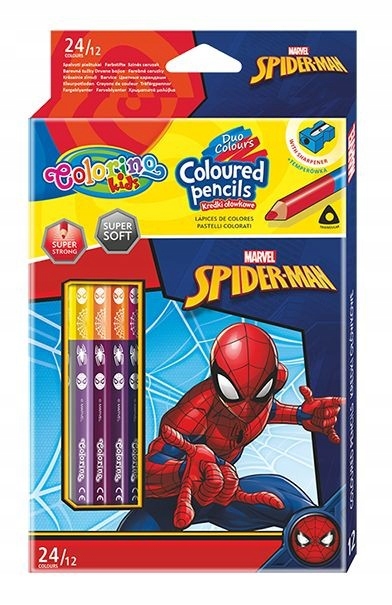 

Kredki ołówkowe dwustronne 12 szt 24 k Spiderman