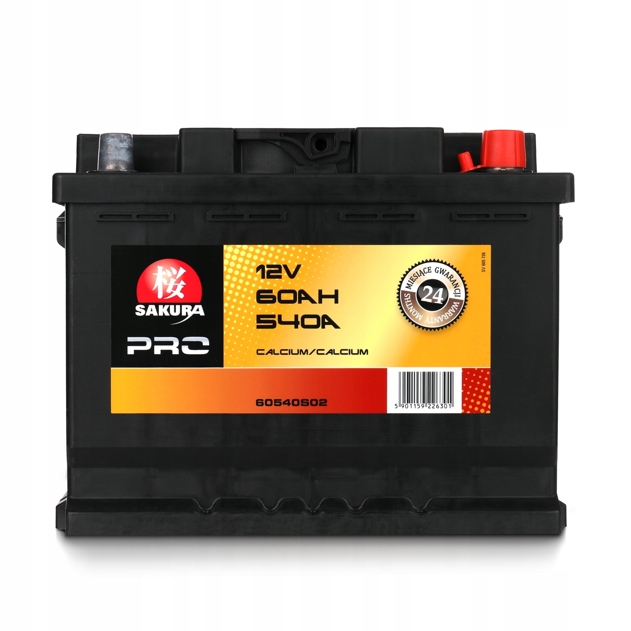 

Akumulator 12V 60Ah/540A Sakura Pro L- 60540S02
