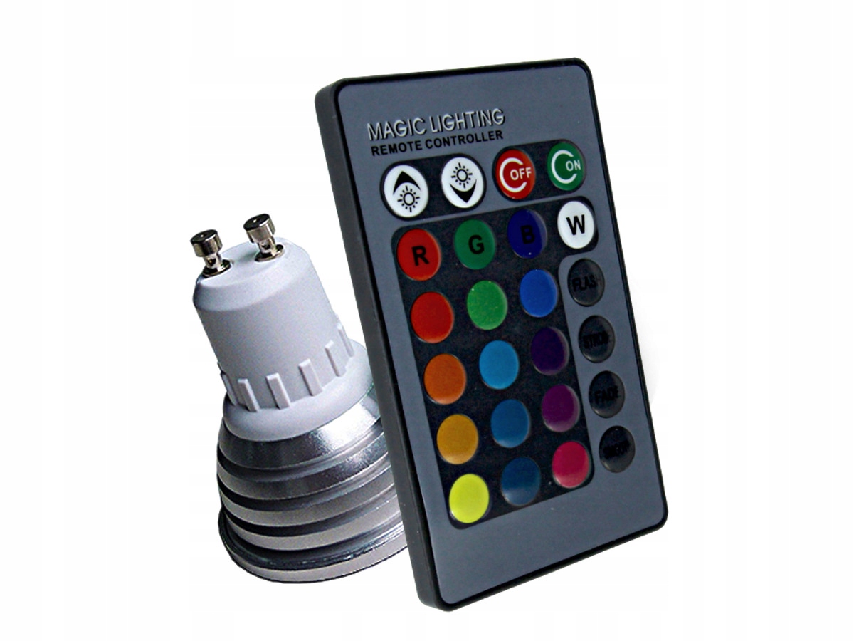 

Żarówka led gu10 rgb kolorowa sterowana pilotem