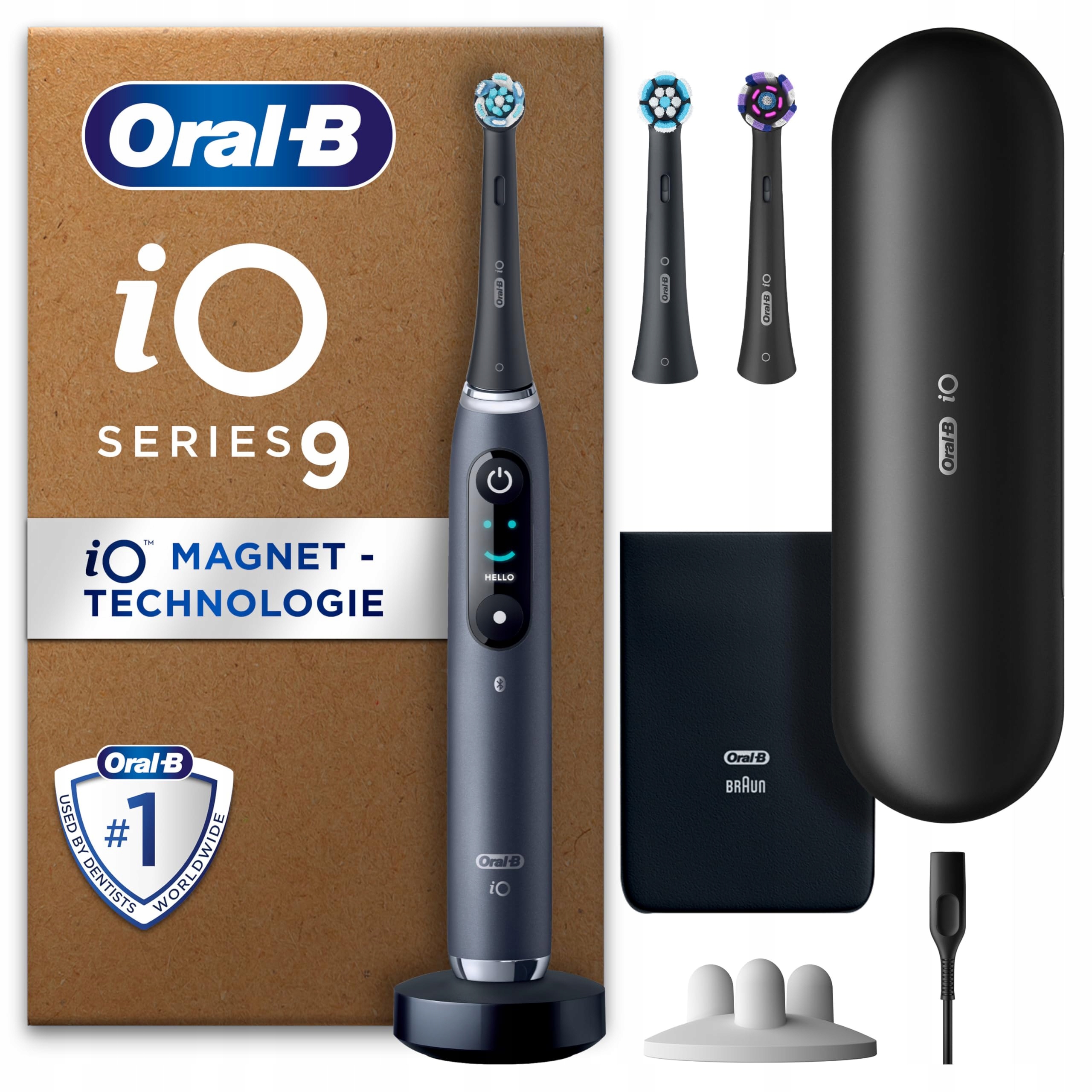 Oral-b Io Series 9 Plus Szczoteczka Elektryczna 3 Końcówki Etui Czarny Onyx