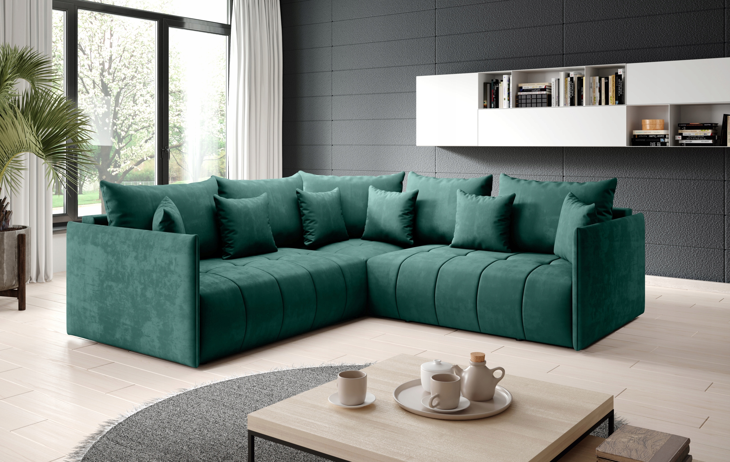 Aspen L rohová sedací souprava rohová sedačka zásobník s funkcí spaní