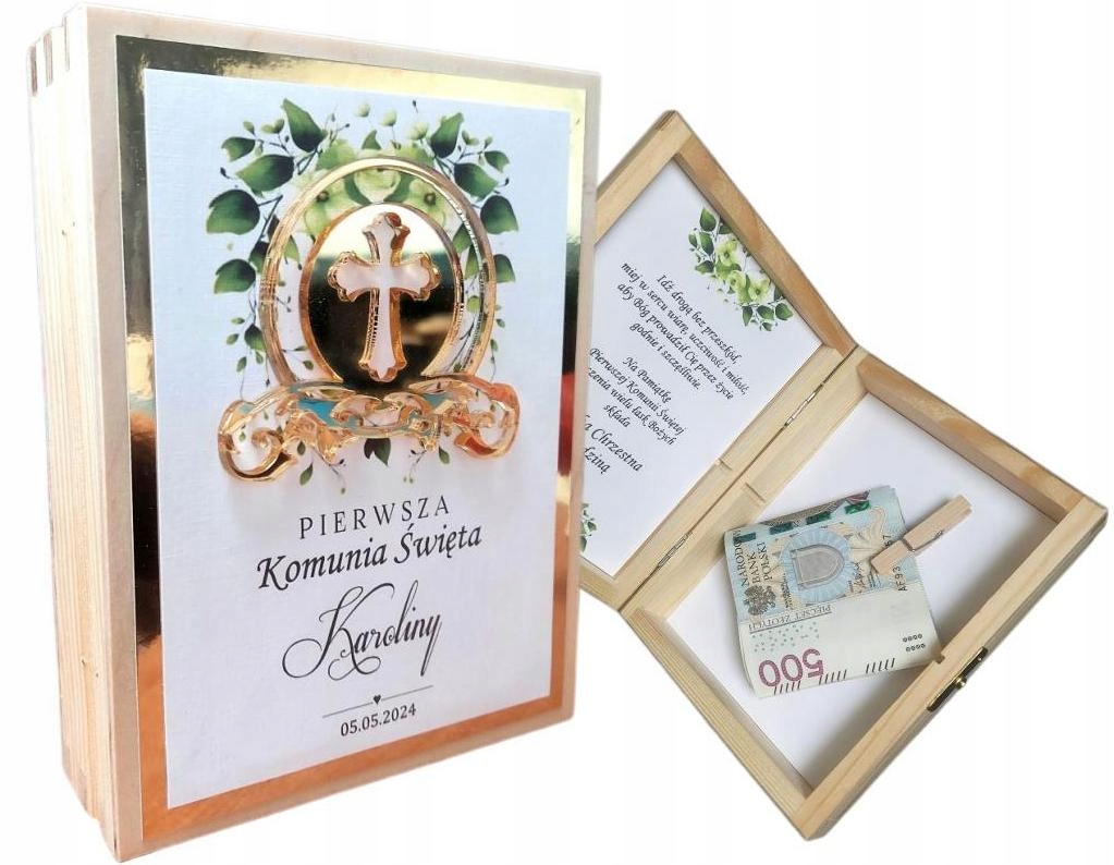 PAMIĄTKA Pierwszej Komunii Świętej * prezent Materiał drewno